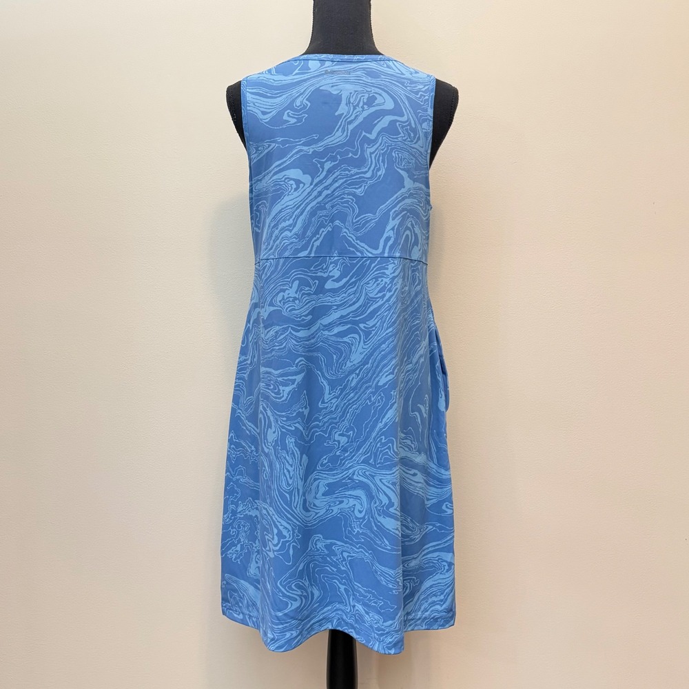 Columbia Freezer III Dress Blue Marble OmniFreeze Zero Cooling Sun Dress Women L - Picture 5 of 8